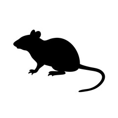 Black rat silhouette vector illustration rodent pest control clip art graphic design element