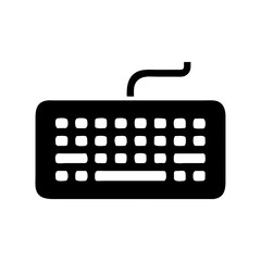 Naklejka premium Keyboard vector illustration for computer input device technology and typing interface design use, black