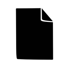 Black document file with folded corner vector illustration for web design and print templates