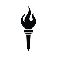 silhouette of a torch flame icon on white backgroud