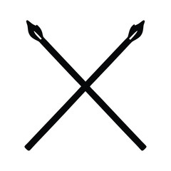 silhouette of crossed matchsticks icon 