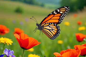 Fototapeta premium monarch butterfly on a flower