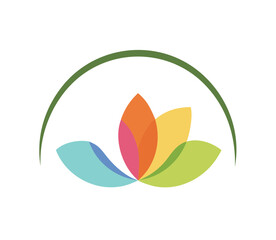 Lotus flower logo beauty care template logo vector image

