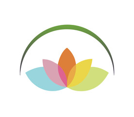 Lotus flower logo beauty care template logo vector image


