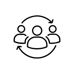 Teamwork icon, Business team sign, working together symbol, vector illustration