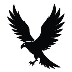 Obraz premium Majestic Silhouette of a Soaring Bird of Prey with outstretched wings, capturing its power and freedom in a simple yet striking design that embodies grace and strength