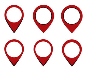 Fototapeta premium Location map pin icon set, Map pin markers, Location icon symbol, Global Positioning system sign, vector illustration