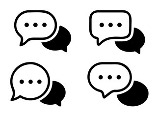 chat message icon set, Chat speech bubble, Social media message. Vector illustration