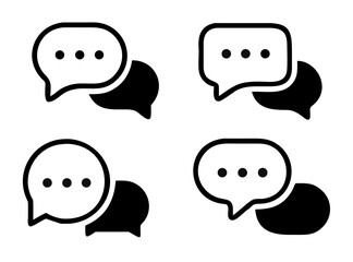 chat message icon set, Chat speech bubble, Social media message. Vector illustration