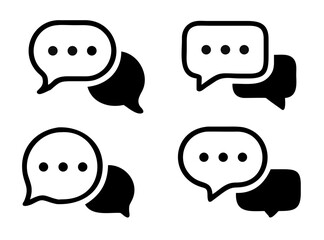 chat message icon set, Chat speech bubble, Social media message. Vector illustration
