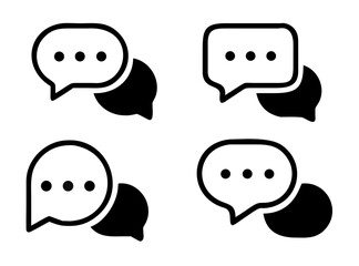 chat message icon set, Chat speech bubble, Social media message. Vector illustration