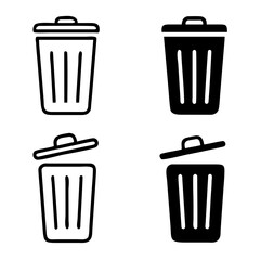 Trash bin icon. trash can open icon, Vector illustration