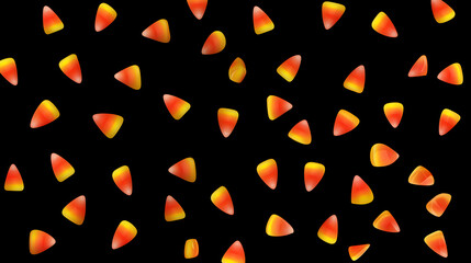 Black background with scattered candy corn
