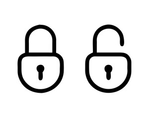 Lock icon set, lock symbol isolated on white background, padlock vector illustration