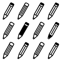 Pencil icons set, edit icon isolated on white background, Vector illustration