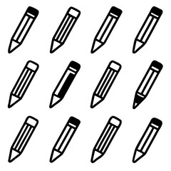 Pencil icons set, edit icon isolated on white background, Vector illustration