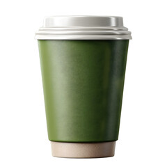 Olive Green Coffee Cup isolated on transparent background
