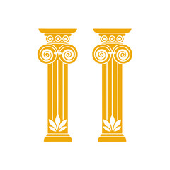 two ornate golden columns stand side by side  thei