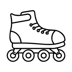 Roller skate outline vector illustration for recreational skating and roller derby design fun