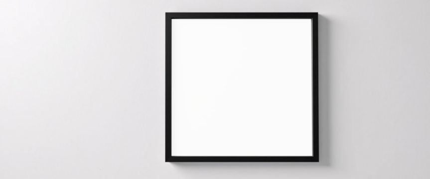 mock-up white poster with black frame, on loft background