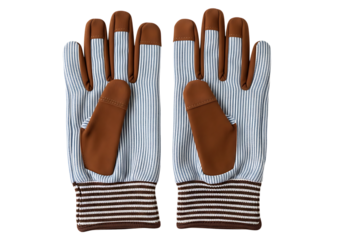 Pair of gardening gloves isolated on transparent background, studio shot, still life