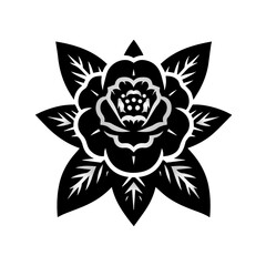 Fototapeta premium black and white Camellia flower