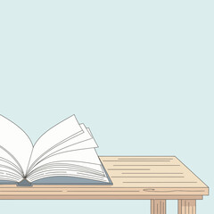 Open Book on a Wooden Table A Serene Invitation to Reading and Knowledge
