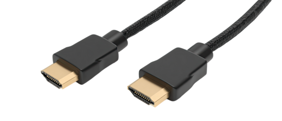 Two black HDMI cables with connectors