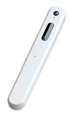 Sleek, white, rectangular device, possibly a portable scanner or sanitizer.  A small, dark sensor/indicator is visible