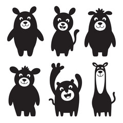 Set of Abstract Animal Silhouettes