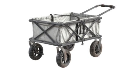 Gray collapsible wagon with fabric bed