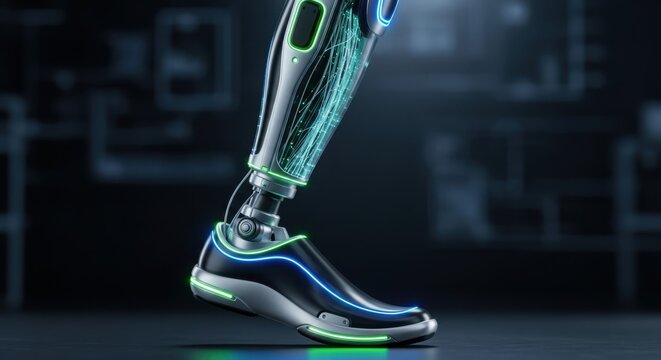 Futuristic Bionic Leg with Advanced Technology and Artificial Intelligence Seamless Integration for Human Augmentation and Rehabilitation