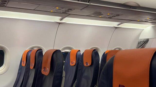 Empty Air Cairo Airplane Cabin &ndash; Interior View
