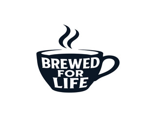 Coffee Cup Typography Vector – Brewed for Life