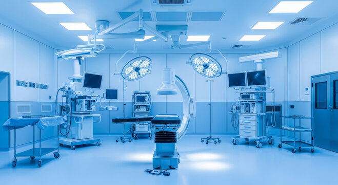 Modern surgical room ready for operation with advanced equipment and sterile environment offering peace of mind