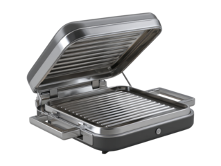 Open tabletop grill with stainless steel