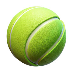 Vibrant 3d tennis ball isolated on transparent background