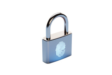 Naklejka premium Biometric security lock with glowing fingerprint scan, modern technology access control system