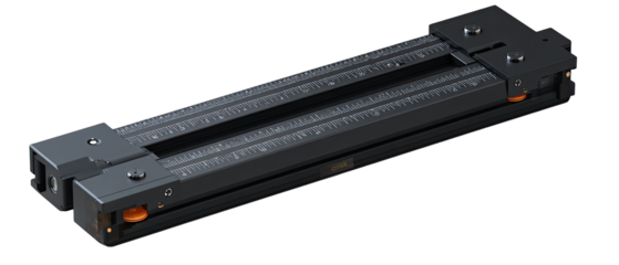 Precision linear motion system with parallel scales