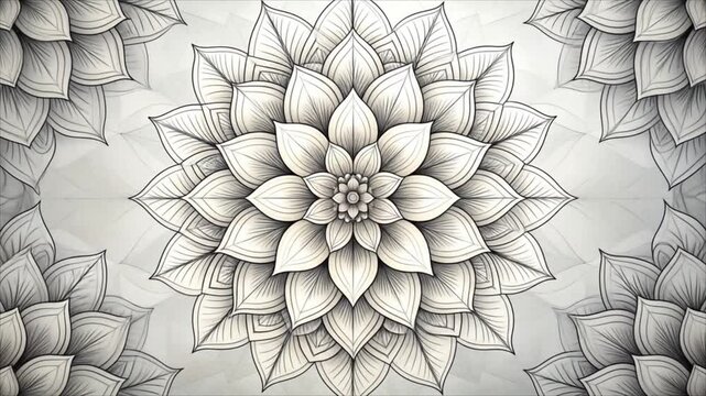 Intricate mandala design grayscale