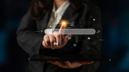 Search engine interface for accessing digital information and online data. Search engine finds...