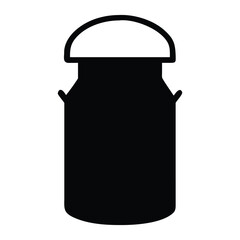 Vector illustration of a blank, empty jar of milk with a lid, isolated on a white background