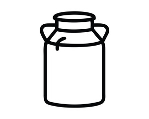 Glass jar and plastic bottle of milk isolated on a white background
