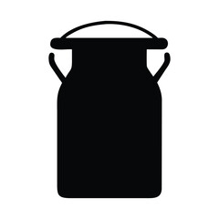 An empty vintage ceramic milk jar isolated on a white background