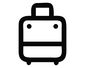 A sleek, black vector illustration of a business briefcase with a handle and lock, isolated on a white background