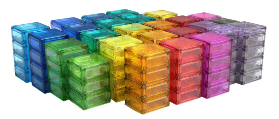 Obraz premium Colorful translucent magnetic building blocks