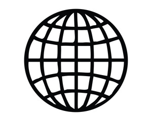 Vectorized digital sphere with a stylized map design, representing a global network and technology concept