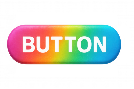 Colorful button with the text button on a transparent background, ideal for web design and user interface projects