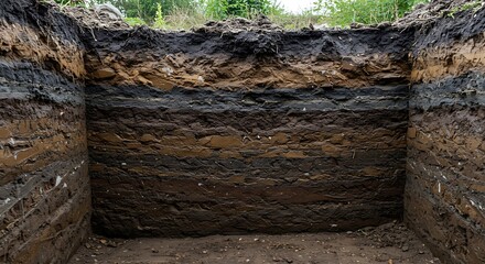 Soil Stratification Cross Section Showing Earth Layers.