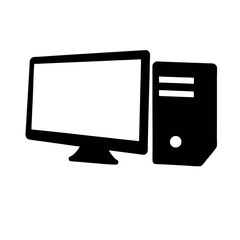 Desktop computer pc workstation vector icon illustration for technology and office use design